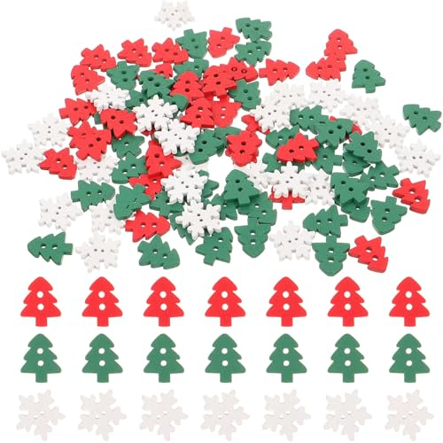 ifundom 100stücke Holz Weihnachtsknöpfe Bunte Cartoon Motive Für Diy Dekoration Bastelprojekte Und Näharbeiten Hochwertige Holzknöpfe Für Kreative Weihnachtsgeschenke Und Kleidung