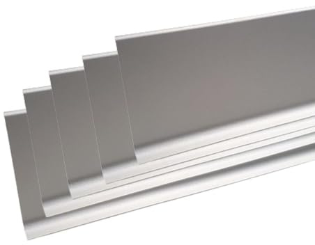 Plinthe aluminium anodisé argents, plinthe antichoc épaisse, plinthe alu, Dimensions et hauteur au choix, Longueur d’une plinthe 2 m, MadeInNature (1, Hauteur 8cm, 6 ML)