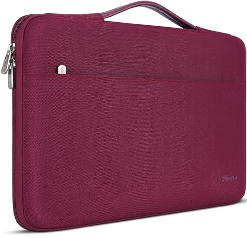 DOMISO 16 Pulgada Funda Ordenador Portátil Impermeable Protectora Bolsa con asa Portátil para 16 Dell/HP Pavilion Envy/ThinkPad IdeaPad/ASUS Vivobook,Vino Rojo