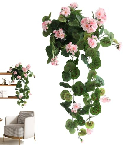 Künstliche Begonien für den Außenbereich - Künstliche Begonienblumen | UV-beständige Simulation künstliche Blume, Kunstblumen für drinnen und draußen, hängende Dekorationen