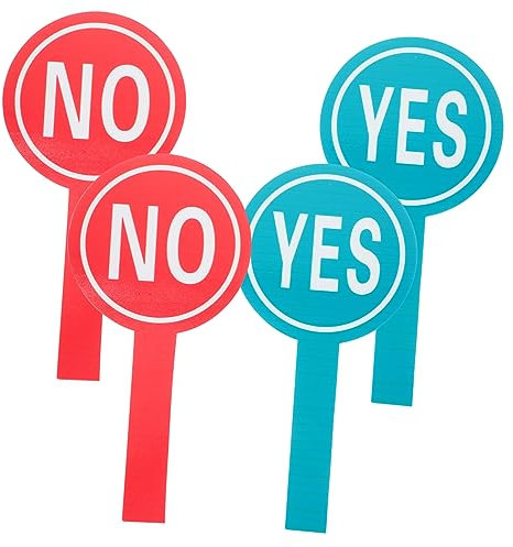 ERINGOGO 4stücke Teiliges Abstimmungsschild Lehrer Wiederverwendbar Tragbar Mit Yes No-anzeige Für Klassenzimmer Und Schulveranstaltungen Stabile Konstruktion
