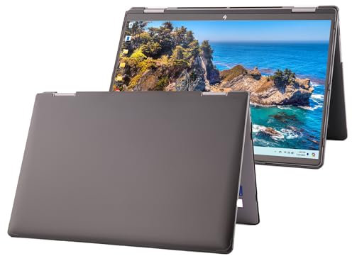 mCover Coque rigide uniquement compatible avec ordinateur portable convertible 2 en 1 HP Envy x360 14-FAxxxx/14-FCxxxx 2 en 1 2024 ~ 2025 (ne convient pas aux autres modèles HP) – Noir