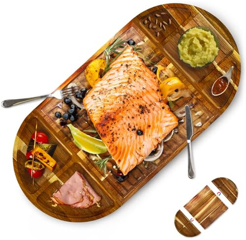 Juego de tablas magnéticas 3 en 1 de madera de acacia para charcutería, conjunto de tabla de queso extragrande, perfecto, regalos de inauguración de la casa, regalos de boda y fiestas de despedida de