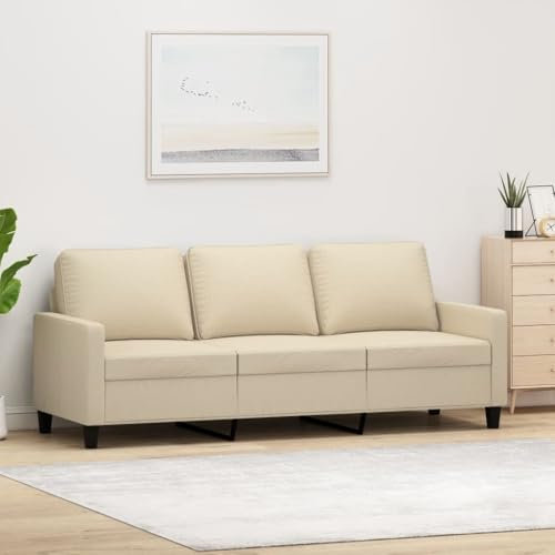 ZEYUAN 3-Sitzer-Sofa Creme 180 cm Stoff, Sofas & Couches, Sofa Wohnzimmer, Sofa Für Jugendzimmer, Relaxsofa, Sofa Für Schlafzimmer, Polstersofa - 359173