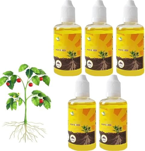 Enraizante Para Esquejes,50 ML RáPido Gel De Enraizamiento,LíQuido Enraizante Para Plantas,Estimulador De RaíCes De Plantas Para Suculentas, Flores, Verduras, Frutas (Paquete de 5)