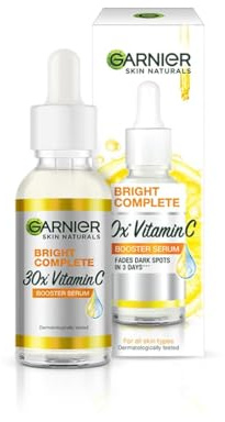 JEVR Skin Naturals, Bright Complete 30X Vitamin C Booster Face Serum, Increases Skin's Glow Instantly and Reduces Spots Overtime, with 2% Niacinamide + 0.5% Salicylic Acid, for Men & Women, 15 ml