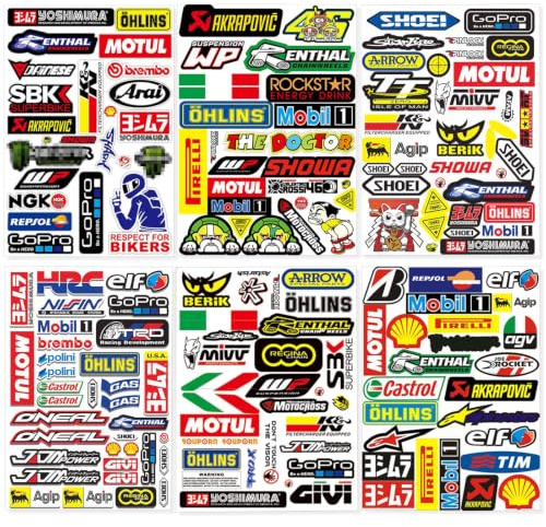 Saier tbo 150 Pcs Motorcycle Sticker, Vinyl Waterproof Car Stickers Cartoon Bike Motocross Helmet Decals Sticker for Bumper Skateboard Motorbike Computer Laptop