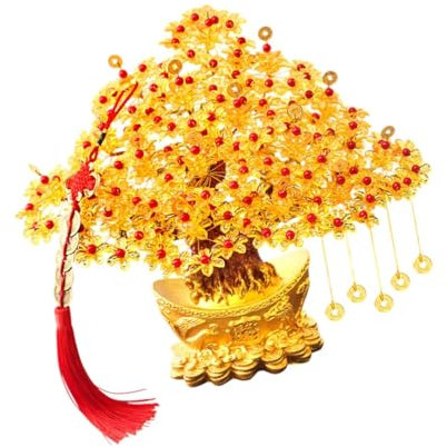 KESOTO Glücksbaum-Skulptur, Geldbaum-Statue, Ornament-Figur für Schrank, Schreibtisch, Schlafzimmer