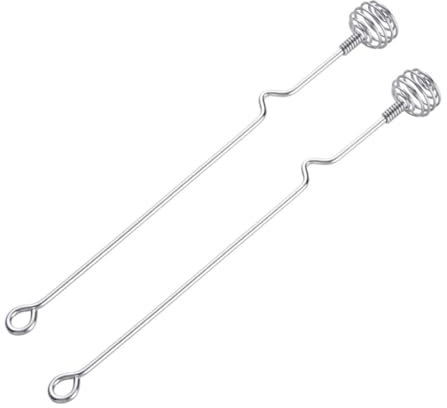 Cabilock Cuchara De Café Inoxidable 2 Varillas Para Mezclar Cócteles Batidor De Miel y Huevos