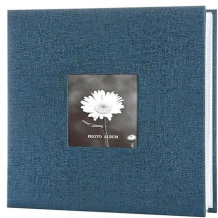 Libro Fotográfico scrapbook tapa dura lino gran capacidad ventana frontal
