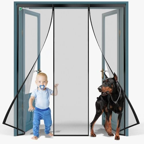 Zanzariera Magnetica per Porta 355x285cm Nero Chiusura Automatica Varie Taglie, Anti Insetti Traspirante Chiusura Automatica, Maglia Fine, per balconi, cantine, camere da letto e porte scorrevoli
