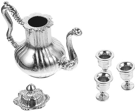 INOOMP Tazas De Té Miniatura Metal Vajilla De Metal Miniatura Casa De Muñecas