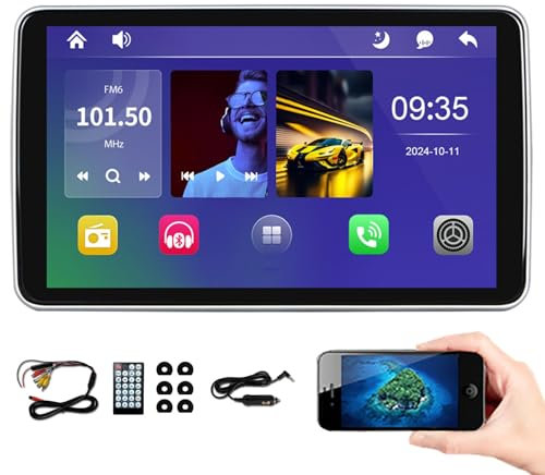 Generisch 10,1-Zoll-Kopfstützenmonitor Fürs Auto, Unterstützt Kabelloses CarPlay/Android Auto, Auto-TV-Kopfstützenmonitor Für Den Rücksitz, MP5-Multimedia-Player, Auto-Videoplayer(1PCS)