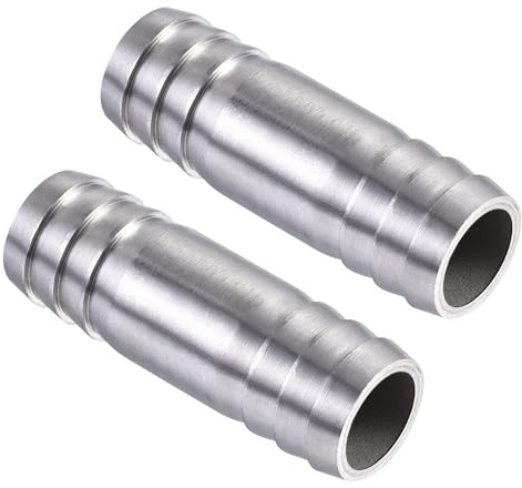 TA-VIGOR 2 accesorios de manguera de púas, acoplador recto de 20 mm x 60 mm, conectores de manguera de aire, adaptador rápido de acero inoxidable para tubería de aire, línea de combustible, tubería de