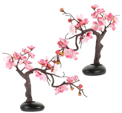 SOLUSTRE 2pezzi Fiori Prugno Fiori Artificiali Per Piatti Sushi Decorazioni Per Piatti Sashimi Per Centrotavola Floreali Realistici e Cucina