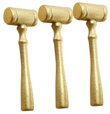 Alasum 3Pcs Wooden Judge Gavel Small Lightweight Hammer for Party Role Play Auction with Smooth Finish and Sound Portable Compact Design