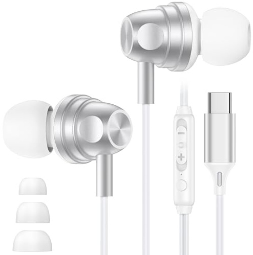 In Ear Kopfhörer mit Kabel USB C Kopfhörer Kabel Ohrhörer USB C Anschluss | Ohrhörer mit Kabel USB C für Samsung Galaxy A36 5G A17 A16 A57 A56 A55 S26 Ultra S25 S24 FE S23, iPhone 17 16 15 Pro Max Plus