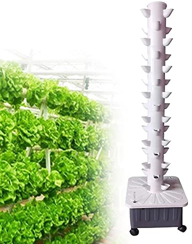Hydroponic Growing System Tower Set - 15 Etagen 45 Löcher Komplettes Hydrokultur-Kit für Vertikale Landwirtschaft und Aquaponik