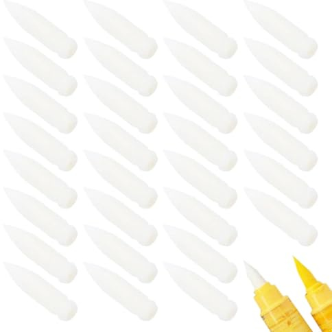 JOOTUEPO 30pcs Paint Marker Replacement Nibs Acrylic Paint Marker Nibs, Acrylic Nylon Replacement Nib for Refillable Brush Pens Wear Resistant, Art Supplies for Illustrators Students Graffiti Artists