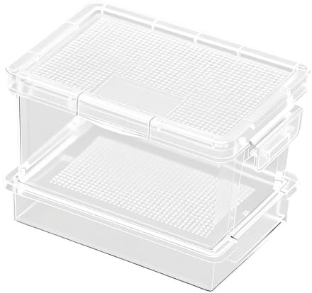 Harilla Reptilien-Futterbox, Aufbewahrungsbox, tragbar, leicht, Reptilien-Futterkäfig für Grillenzucht, Mehlwürmer und