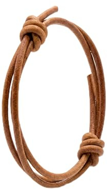 Leporem Genuine Leather Wrap Bracelet, 3-Strand Thick Cord Design, Adjustable Sliding Knot for Men & Women, Handmade Boho Surfer Jewelry (Brown, 3mm)