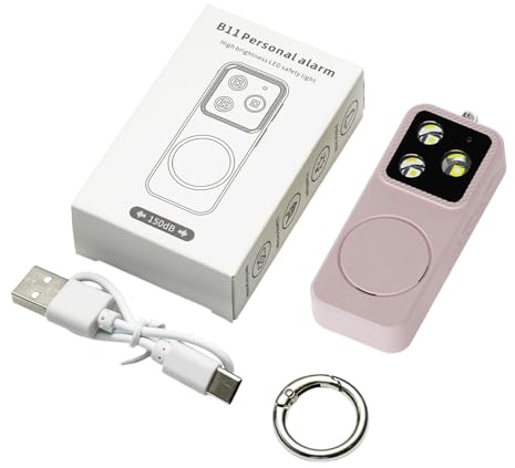 Allarme di Sicurezza - Dispositivo di Autodifesa con LED,Forte Protezione Sicura Allarme Personale,Donne Bambini Anziani Studenti Viaggio Università Quotidiano Zaino Cintura Tasca