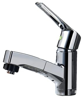 SXWYLZ Rubinetto Bagno Lavabo Monocomando, Miscelatore Lavabo con Doccetta Estraibile, Rubinetto Lavello Bagno a 2 Modalità, Acqua Calda e Fredda, Cromato