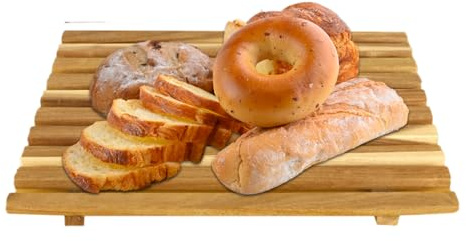 Ungtyb Brödskärbräda – kapacitet halkskydd trä hemtillbehör – servering brödbricka, för bagel rostat kött mellanmål bakning skivning bryts display inflyttning
