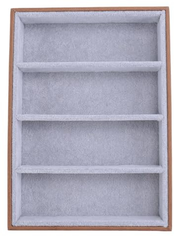 Ehwisbe Sunglasses Display Glasses Cases 4 Grids Sunglasses Display Box Glasses Display Jewelry Organizer Tray - Brown