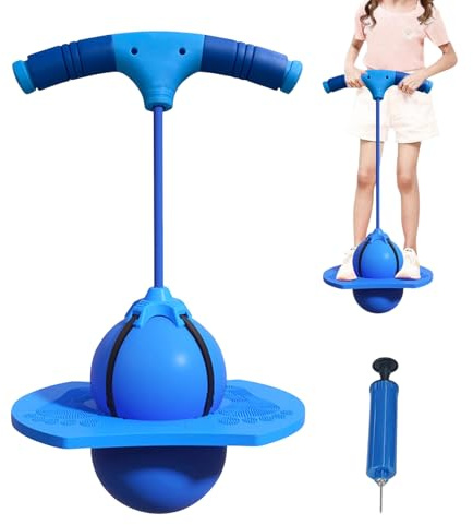 Zitreeqs Pogos Sprungball Für Kinder Und Erwachsene, Balance Hüpfball Mit Griff & Luftpumpe, Outdoor Hüpfspielzeug Trainieren des Gleichgewichts, Tragfähigkeit Bis 300 Kg