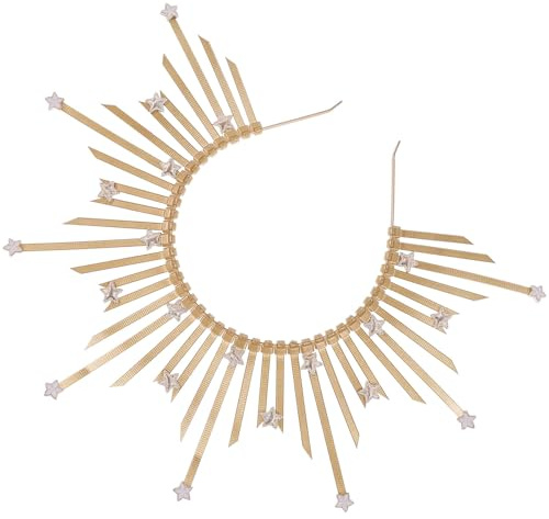 SEWOART Haarreif Sonne Gold mit Sonnenstrahlen Leichter Kunststoff und Metall Komfortables Stirnband für Damen für Halloween Party und Fotografie