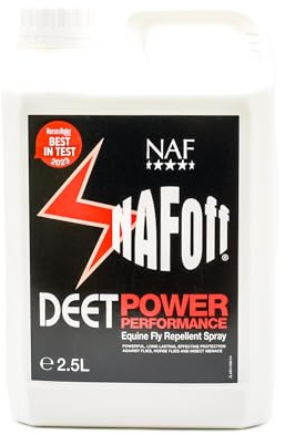 NAF Off Deet Power Performance Fly Spray Refill – 2.5L Long-Lasting Fly Repellent for Horses – High-Strength DEET Formula – Effective Protection Against Flies, Midges & Horseflies