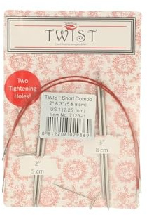 ChiaoGoo Twist Short Combo Utbytbara nålspetsar kombopaket, röd, en storlek