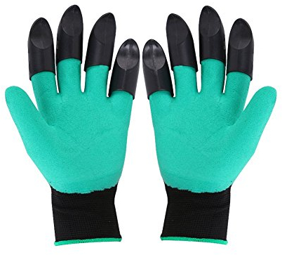 NANANA Gartenhandschuhe mit Klauen Zum Graben Pflanzen Ein Paar Grün Geeignet Für Männer und Frauen,1