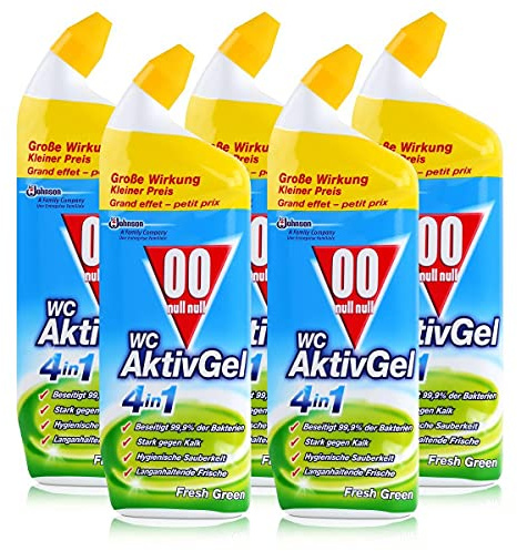 00 null null WC Aktiv Gel 4in1 Fresh Green 750ml - Stark gegen Kalk (5er Pack)