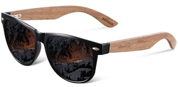 MIAROZ Herren Damen Sonnenbrille Polarisiert Schutz: Leichter Holz Sonnenbrillemit TAC-Blendschutz - Perfekt für Outdoor Aktivitäten Strand und Reiseabenteuer (Schwarz)