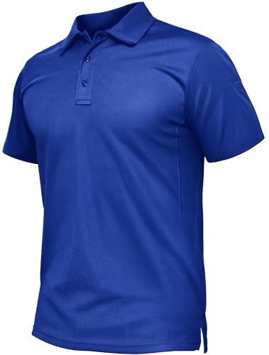 TACVASEN Men's Breathable Golf Polo Shirt Quick Dry Short Sleeve Casual Work Polo T-Shirt