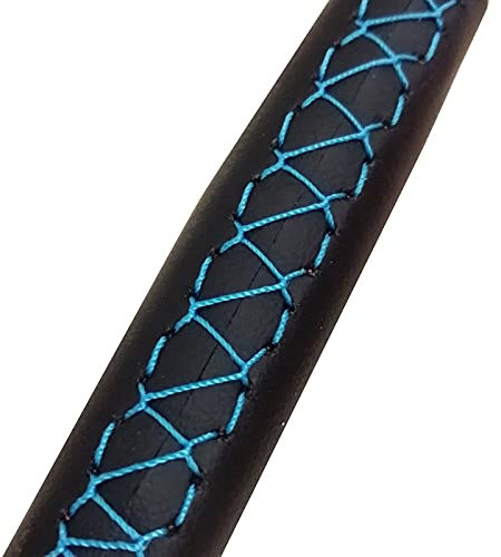 Lenkradbezug Schwarzes Künstliches Leder-Auto-Lenkrad-Abdeckung for Den Einsatz for BMW M3 33 0I 540i 525i 530i 330CI E46 E39 2001-2014 LenkradhüLle (Color Name : Light Blue Thread)
