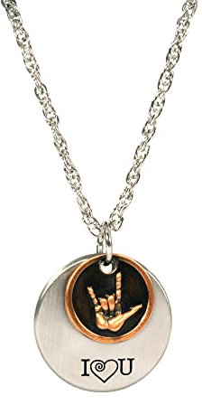 Lifebeats I Love You American Sign Language 2 Piece, Zinc, No Gemstone