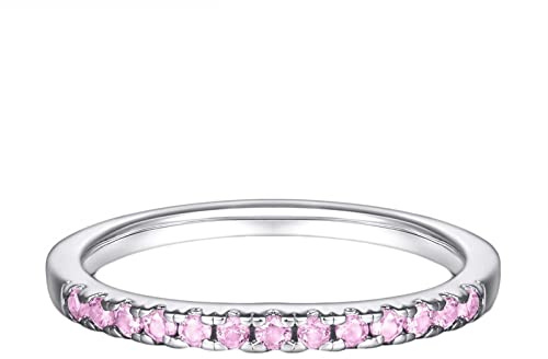 Homxi Ringe Damen 925 Silber,Ringe Hochzeit Rund Zirkonia Silber Rosa Damen Ringe Ehering