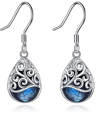 VONALA Filigrane Tränen Tropfen Ohrringe Keltischer Knoten Sterling Silber Ohrringe Schmuck Geschenke für Frauen Mädchen