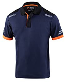 Sparco Polo da lavoro tecnica da uomo traspirante estiva. Maglia piqué con spalline rinforzate, alta visibilità. Modello Toledo. Taglia L