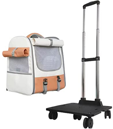 PRUJOY Haustier-Trolley, tragbarer Katzenrucksack zum Ausgehen, Hunderucksack mit großem Fassungsvermögen, Heimtierbedarf, für Katzen und kleine Hunde (B)