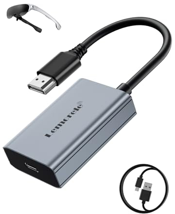 Lemorele 4K HDMI zu USB C Adapter für AR Brille, HDMI auf Typ c Adapter mit 1M USB C Ladekabel für Nreal Air, Rokid Air, RayNeo AR, GRAWOOW, Switch Base,Steam Deck