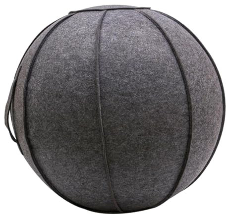 65 cm großer, auf einem Ball sitzender Filz, langlebige, selbststehende Gymnastikball-Yoga-Ballhülle mit Griff