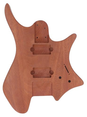 E-Gitarren-Korpus, Mahagoni-Holz, Unvollendeter Gitarren-Korpus-Ersatz, DIY 6-saitiges Headless-E-Gitarren-Zubehör, Polierter Gitarren-Fass-Korpus für DIY-E-Gitarre