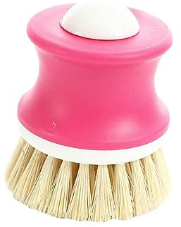 FRCOLOR Coconut Palm Pot Dish Brush Cleaning Tool Natural Palm Hair for Kitchen Restaurant Random Color
