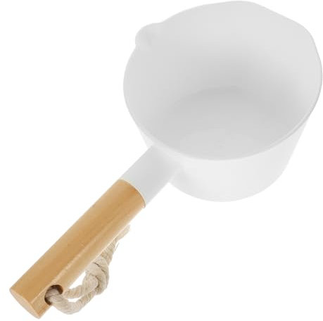 Generic Wooden Water Scoop Long Handle Bath Dipper Water Ladle Scoop for Efficient Transfer in Bathroom Sauna and Garden 12 Inch Stackable Design