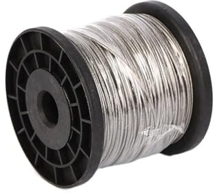 Steel Wire 50M 0.8/1.5/2/2.5/3/4mm 7x7 PVC Coated Flexible Steel Wire Rope Soft Cable Transparent 304 Stainless Steel Clothesline Wire Rope(Color:1.2mm after coating)