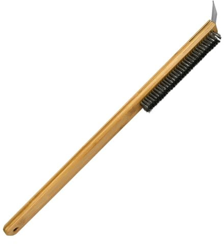 Pizzaofen Bürste,pizzastein Bürste Mit Schaber - Edelstahlspatel, Pizzaofen-reinigungsbürste, Holzgriff - Lebensmittelechte Bürste Reinigung Für Außenöfen & Tragbare Öfen, 57cm